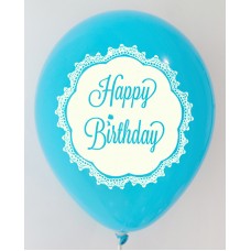 Dark Blue Happy Birthday 1 Side Printed Balloons